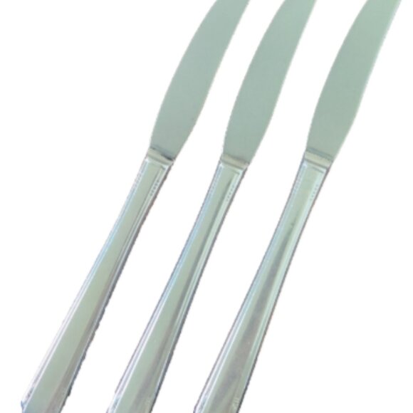 Oneida ELAINE Hollow Grill Knife Set 3 Flatware Silverware Cutlery VTG Silver - Picture 1 of 4